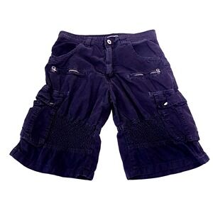 Modern Culture Cargo Shorts Men's 30x21 Black Skater Goth Pockets 11" Inseam‎